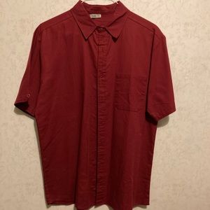 Aimeilgot Men Short Sleeve Shirt Linen Casual Button Down Tee Spread Collar